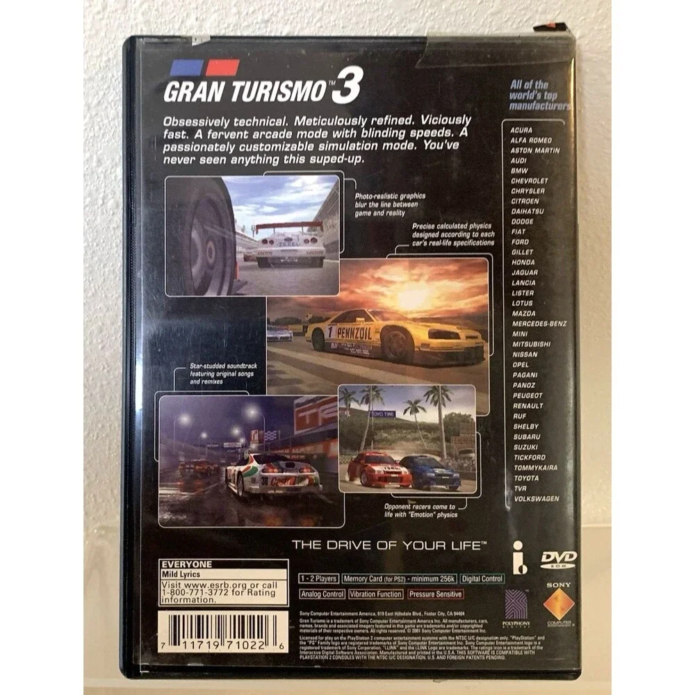 Lot 2 Sony PlayStation 2 Tiger Woods PGA Tour 2004 & Gran Turismo 3 A-Spec